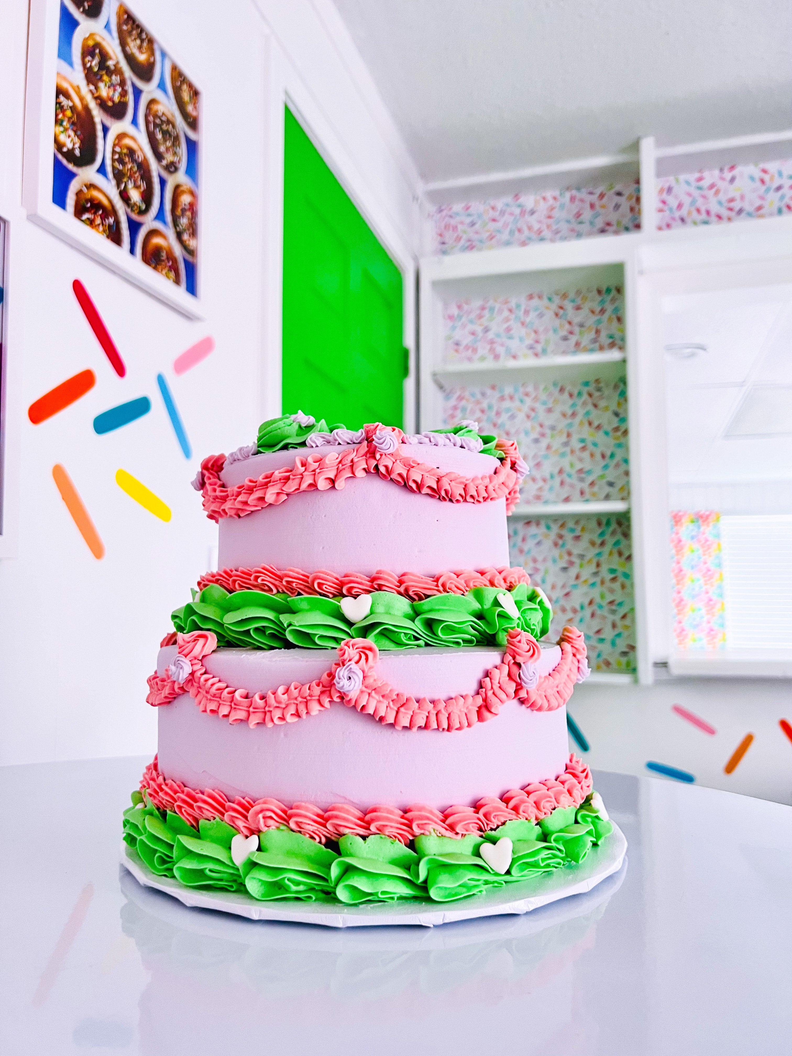 50 Cute Vintage Style Cake Delight Ideas : Mint Green & Mauve Cake